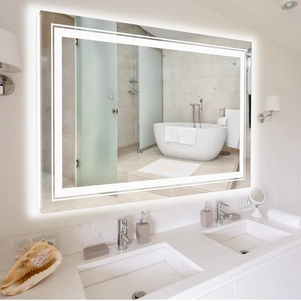 Badrumsspegel, LED-sminkbord, Dimbar, Anti-imma, 40x24 tum