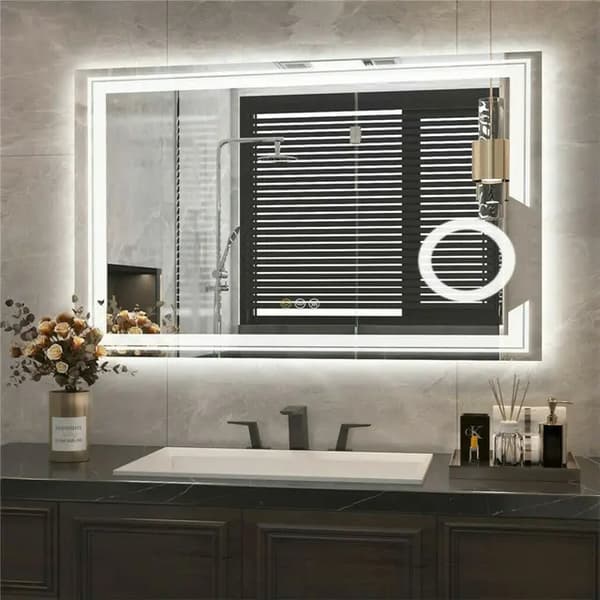 LED-spegel, väggmonterad, förstorande, 120x60cm (48x24tum)