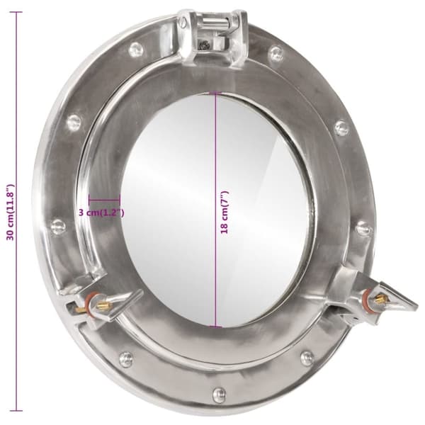 vidaXL koøjespejl diam. 30 cm væghængt aluminium og glas