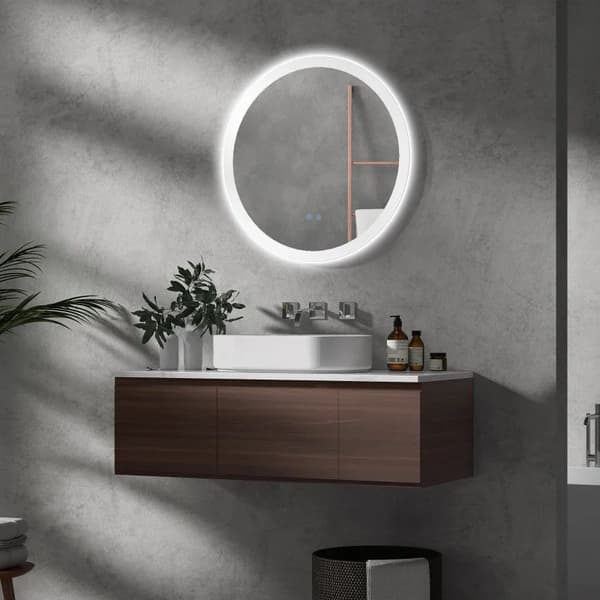 Rootz Kylpyhuonepeili - Kylpyhuonepeili Led-valolla - Kosketusanturi - Huurtumista estävä toiminto - Seinälle kiinnitettävä meikkipeili - Hopea - 70cm