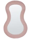 Miniatyrbilde 4 av 6: Veggspeil Rosa MDF-ramme Boucle polstring Glass 79 x 80 cm Uregelmessig Dekorativt Veggmontert Aksentstykke Moderne Stil