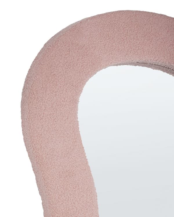 Veggspeil Rosa MDF-ramme Boucle polstring Glass 79 x 80 cm Uregelmessig Dekorativt Veggmontert Aksentstykke Moderne Stil