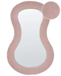 Miniatyrbilde 1 av 6: Veggspeil Rosa MDF-ramme Boucle polstring Glass 79 x 80 cm Uregelmessig Dekorativt Veggmontert Aksentstykke Moderne Stil