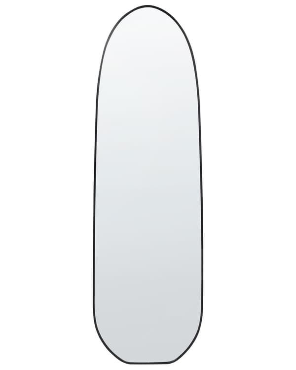 Seinäpeili musta metalli alumiini kehys 46 x 160 cm epäsymmetrinen muoto moderni tyyli