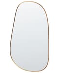 Miniatyrbilde 1 av 5: Veggspeil Gull Metallramme 57 x 110 cm Aluminium Uregelmessig Form med Kroker Moderne Stil Veggdekorasjon