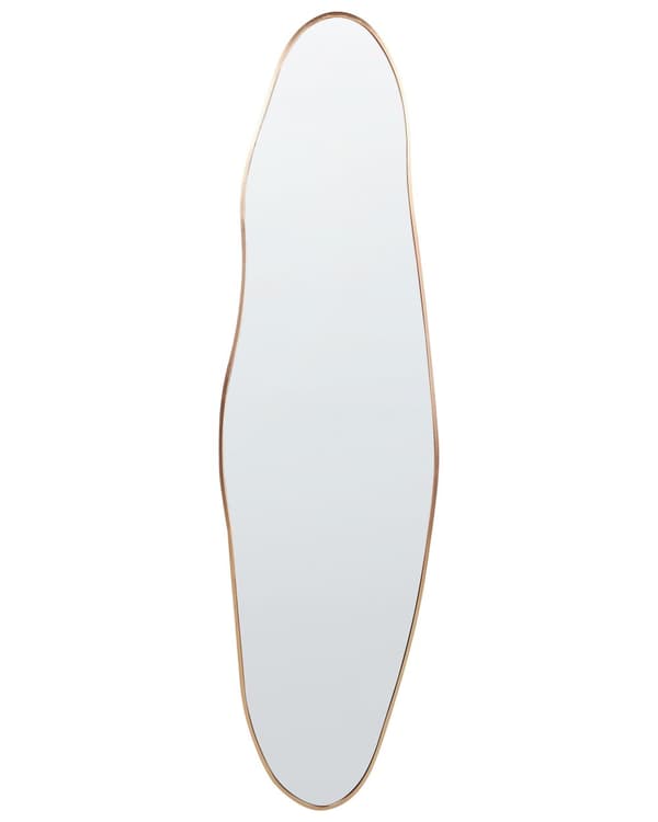 Veggspeil Gull Metallramme 41 x 162 cm Aluminium Uregelmessig Form med Kroker Moderne Stil Veggdekorasjon