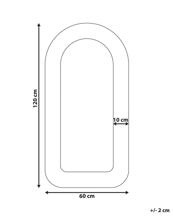 Vægspejl Taupe MDF-ramme Boucle polstring Glas 60 x 120 cm Rektangulært dekorativt vægmonteret accentstykke Moderne stil
