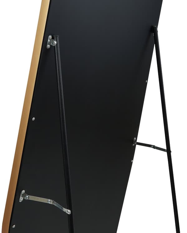 Spejl i fuld længde guld metal aluminium 49 x 165 cm fod asymmetrisk form fuld krop moderne stil