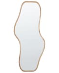 Miniatyrbillede 1 af 5: Vægspejl lyst kejser træ 79 x 180 cm asymmetrisk form med kroge moderne stil stue opholdsrum
