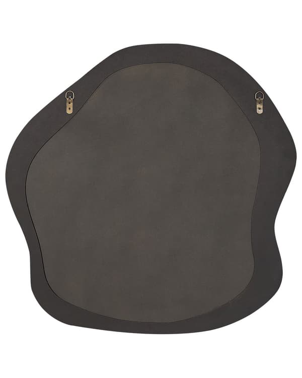 Väggspegel Brun MDF Ram Bouclé Klädsel Glas 79 x 80 cm Oregelbunden Dekorativ Väggmonterad Accent Stycke Modern Stil