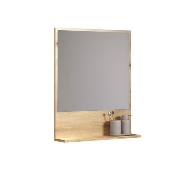 PureBliss badspejl 60cm med hylde eg dekor.