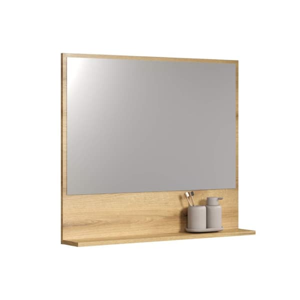 PureBliss bad speil 80cm med hylle eik dekor.