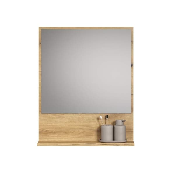PureBliss bad speil 60cm med hylle eik dekor.
