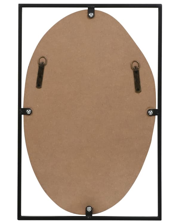 Väggspegel Metall Svart 40 x 60 cm Väggmonterad Dekorativ Spegel Modern Stil Hängande Dekor