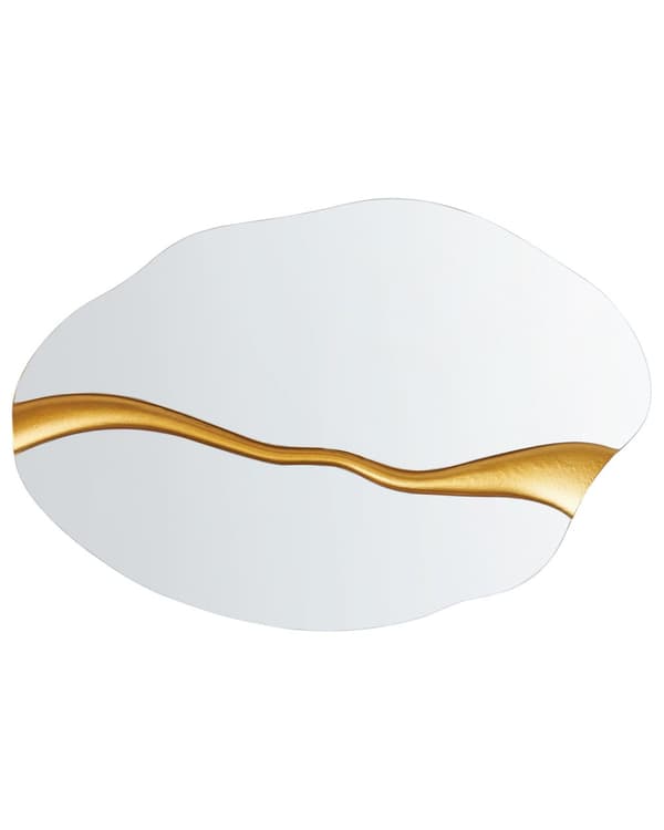 Väggspegel Guld 60 x 90 cm Väggmonterad Dekorativ Spegel Modern Stil Hängande Dekor