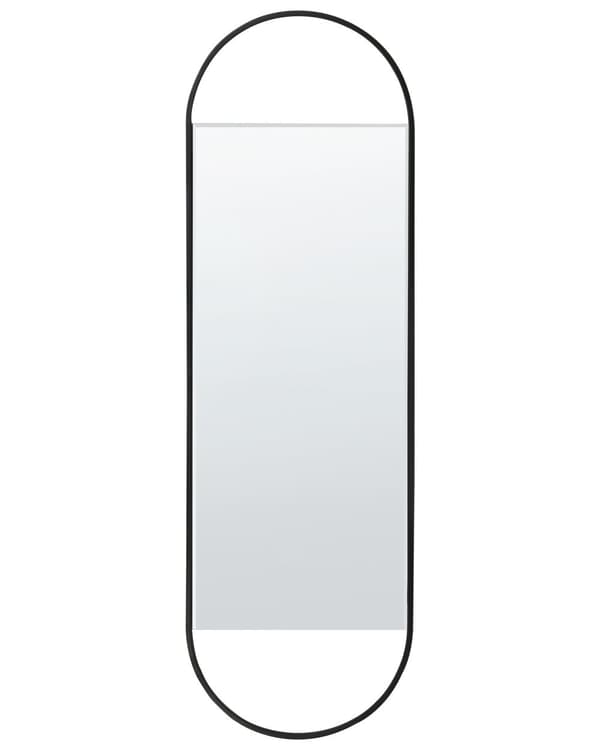 Väggspegel Metall Svart 40 x 120 cm Väggmonterad Dekorativ Spegel Modern Stil Hängande Dekor