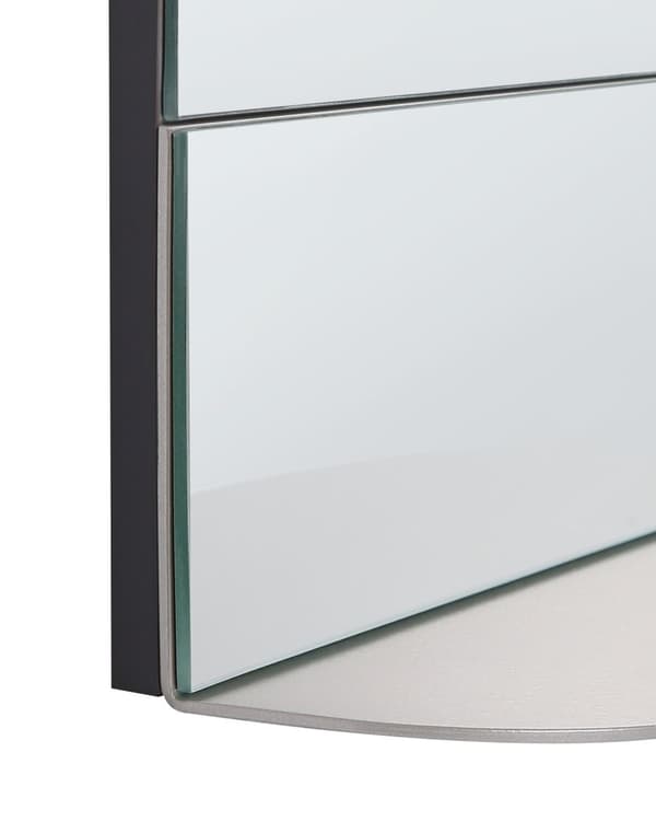 Väggspegel Metall Silver 40 x 60 cm med Hylla Väggmonterad Dekorativ Spegel Modern Stil Hängande Dekor