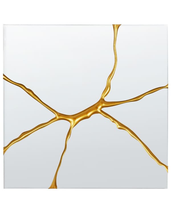 Väggspegel Guld 80 x 80 cm Kvadratisk Väggmonterad Dekorativ Spegel Modern Stil Hängande Dekor