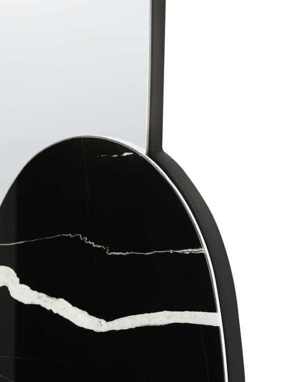 Väggspegel Svart 58 x 120 cm Marmoreffekt Väggmonterad dekorativ spegel Modern stil Hängande dekor