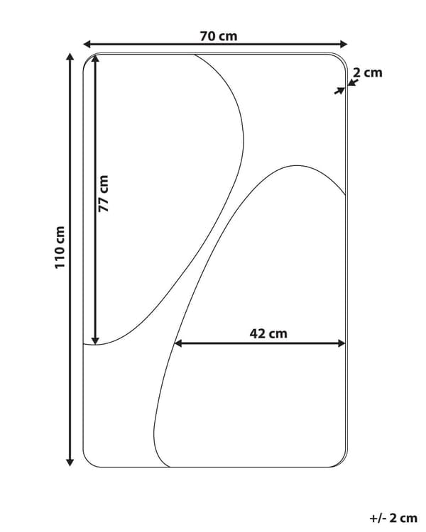 Seinäpeili harmaa 70 x 110 cm seinälle ripustettava abstrakti moderni tyyli