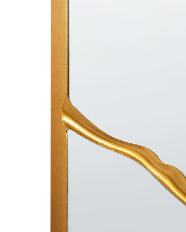Veggspeil Gull 80 x 80 cm Kvadratisk form Dekorativt Moderne design Tilbehør Speil Veggdekor