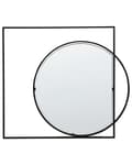 Miniatyrbilde 1 av 5: Veggspeil Svart Metall 70 x 79 cm Rund og firkantet form Moderne design Dekorativt Veggdekor Speil