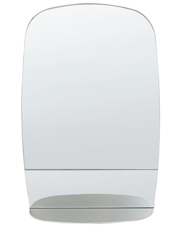 Veggspeil med hylle Sølv Metall 40 x 60 cm Moderne design Dekorativt Veggdekor Speil