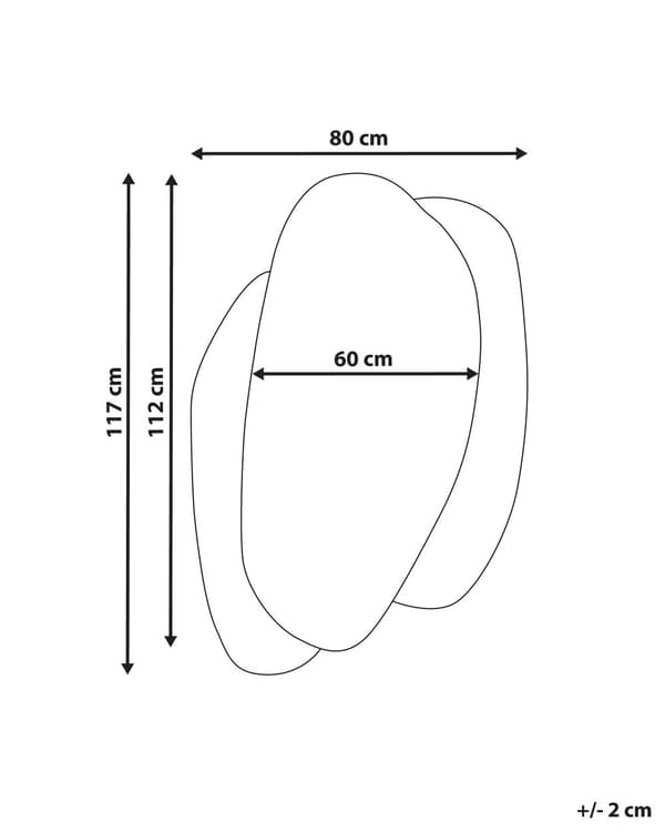 Veggspeil Hvit 80 x 117 cm Oval form Marmoreffekt Moderne design Dekorativt Veggdekor Speil