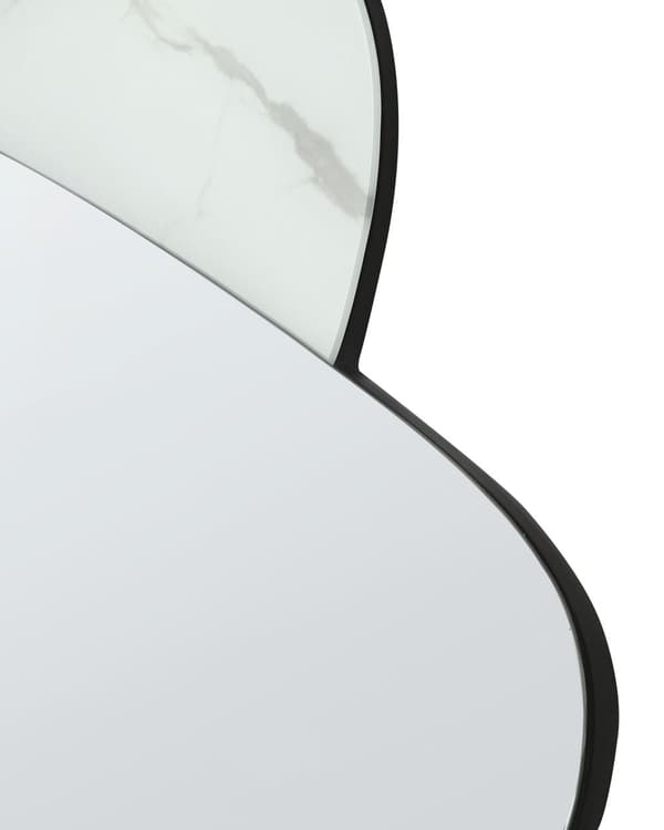 Veggspeil Hvit 80 x 117 cm Oval form Marmoreffekt Moderne design Dekorativt Veggdekor Speil