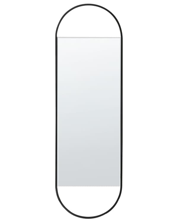 Metal vægspejl sort 40 x 120 cm moderne stil hængende dekoration uregelmæssig form