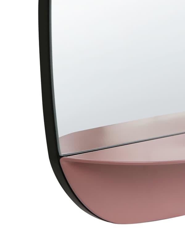 Vægspejl i metal, pink, 50 x 80 cm, hængende dekoration i moderne stil, oval form