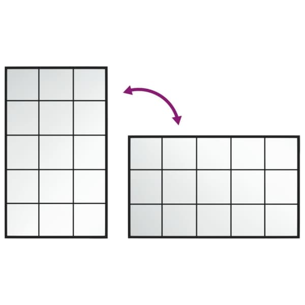 vidaXL Seinäpeilit 3 kpl musta 100x60 cm metalli -  Peilit