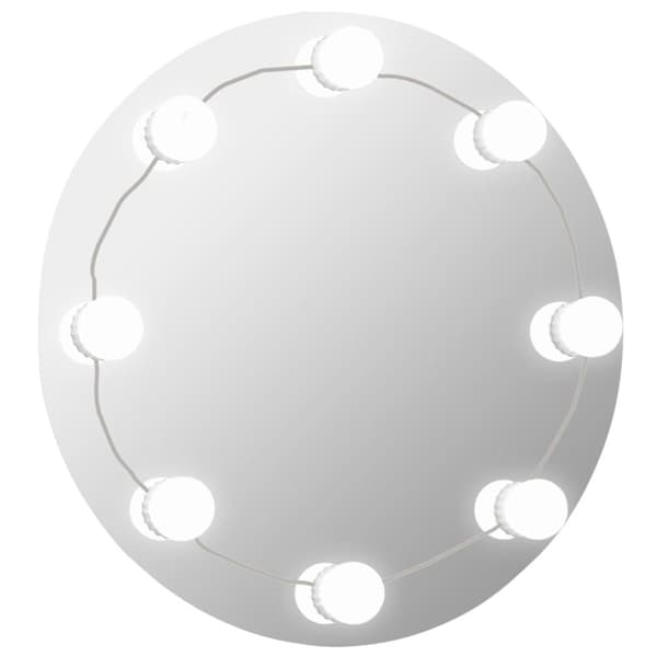 vidaXL vægspejl med LED-lys rundt glas -  Spejle
