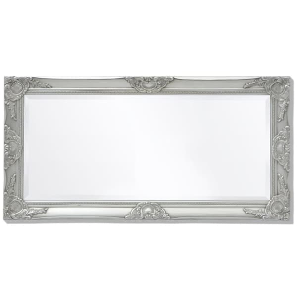 vidaXL vægspejl 100x50 cm barokstil sølvfarvet -  Spejle