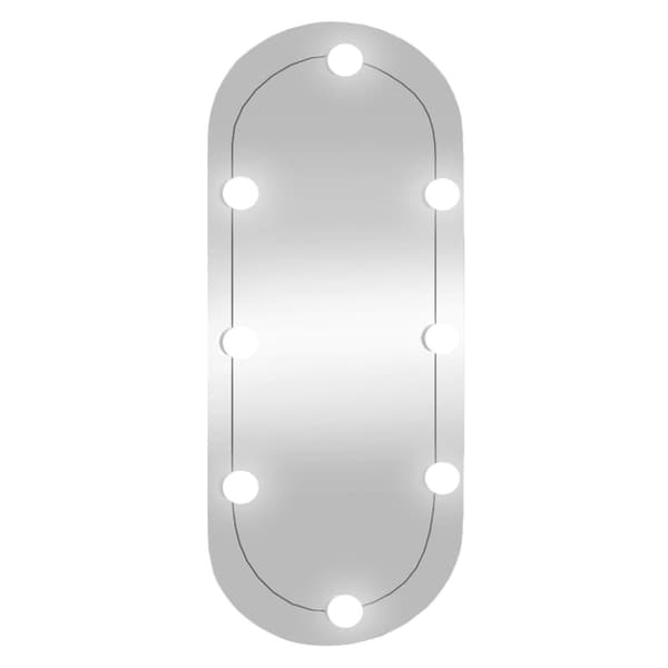 vidaXL vægspejl med LED-lys 35x80 cm oval glas -  Spejle
