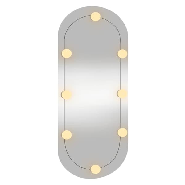 vidaXL vægspejl med LED-lys 35x80 cm oval glas -  Spejle