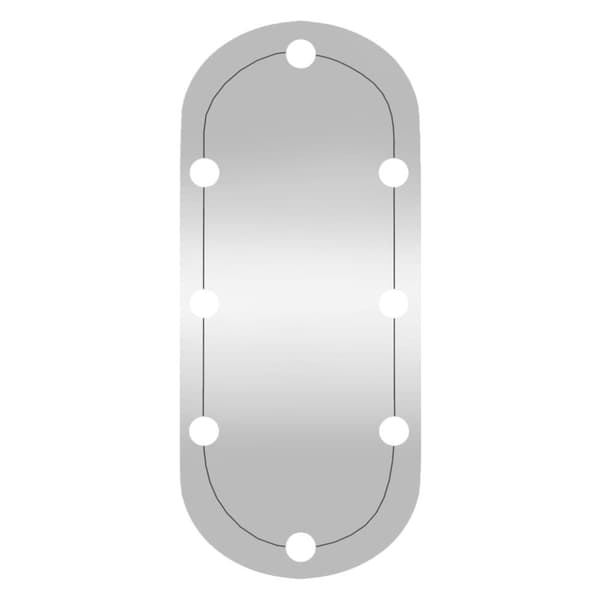 vidaXL vægspejl med LED-lys 35x80 cm oval glas -  Spejle