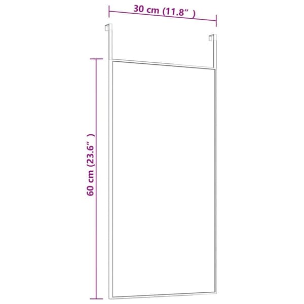 vidaXL Dörrspegel svart 30x60 cm glas och aluminium -  Speglar