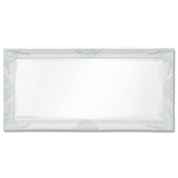 vidaXL Väggspegel i barockstil 100x50 cm vit -  Speglar