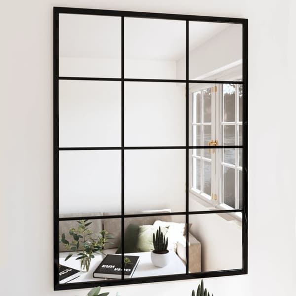 vidaXL vægspejl 80x60 cm metal sort -  Spejle