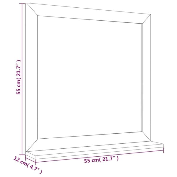 vidaXL vægspejl 55x55 cm massivt valnøddetræ -  Spejle