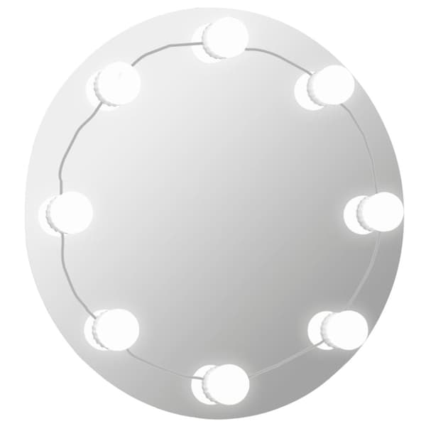 vidaXL Väggspegel med LED-belysning rund - Speglar