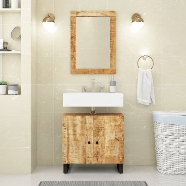 vidaXL Spegel 70x50 cm massivt mangoträ och glas -  Speglar
