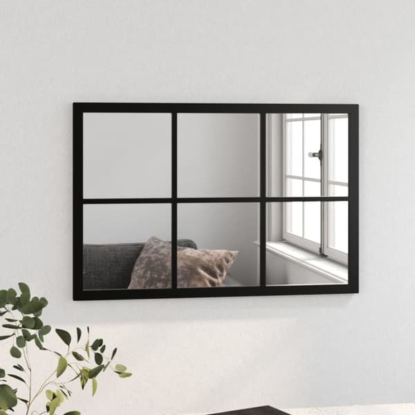 vidaXL vægspejl 60x40 cm metal sort -  Spejle