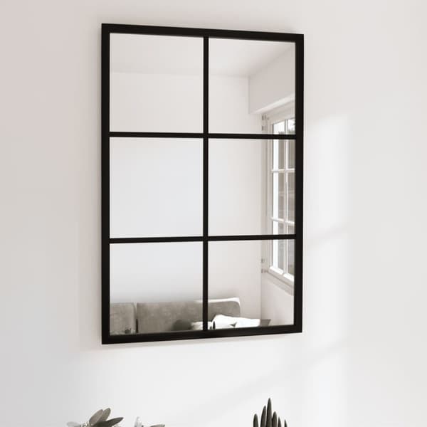 vidaXL vægspejl 60x40 cm metal sort -  Spejle