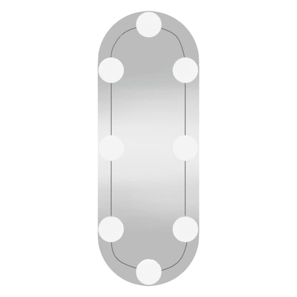 vidaXL vægspejl med LED-lys 15x40 cm oval glas -  Spejle