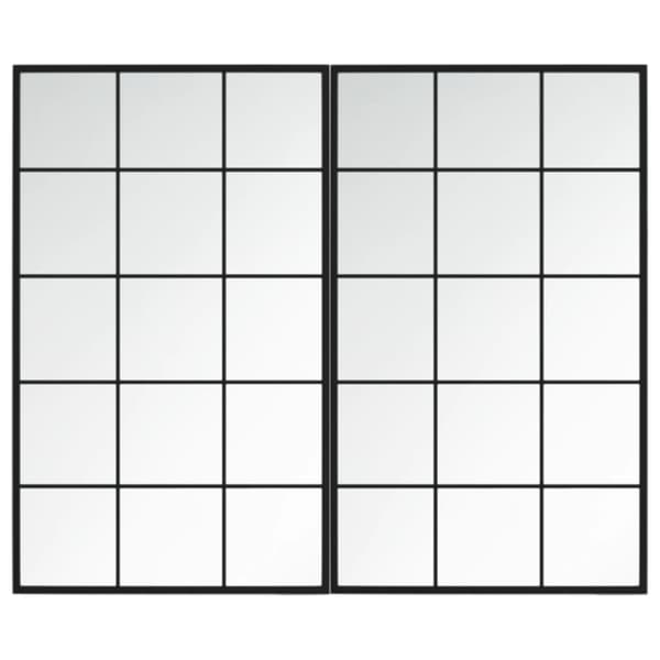 vidaXL vægspejl 2 stk. 100x60 cm metal sort -  Spejle