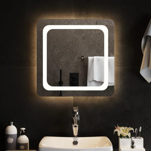 vidaXL badeværelsesspejl med LED-lys 50x50 cm -  Spejle