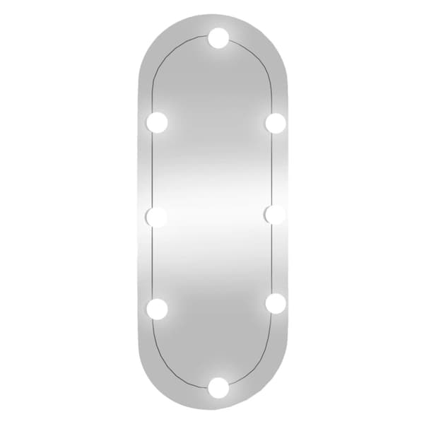 vidaXL vægspejl med LED-lys 35x70 cm oval glas -  Spejle