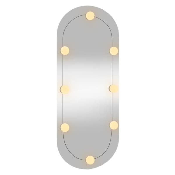 vidaXL vægspejl med LED-lys 35x70 cm oval glas -  Spejle